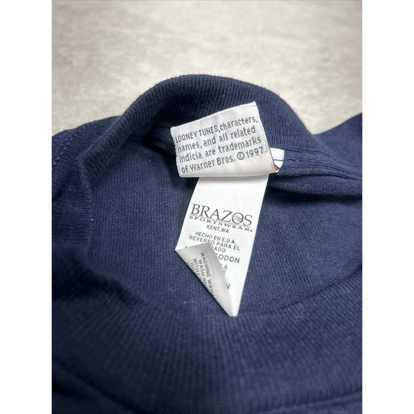 Vtg 90s Looney Tunes Blue Single Stich Tweety Graphic T-Shirt Size Medium/Large - Picture 5 of 8